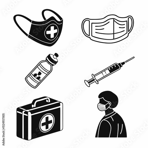 For public health tools   icon set bundle AND VECTOR ART 