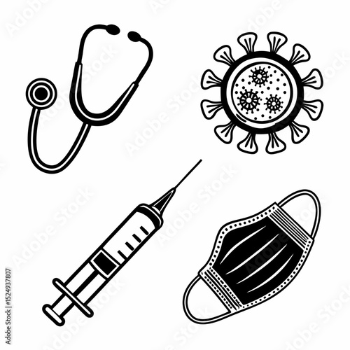 For public health tools   icon set bundle AND VECTOR ART 