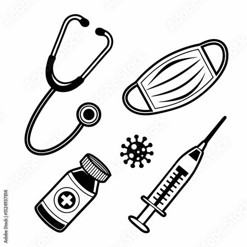 For public health tools   icon set bundle AND VECTOR ART 