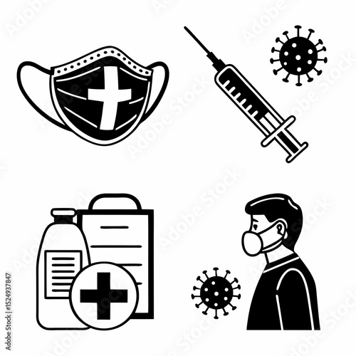 For public health tools   icon set bundle AND VECTOR ART 