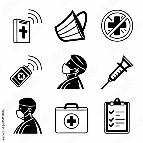 For public health tools   icon set bundle AND VECTOR ART 