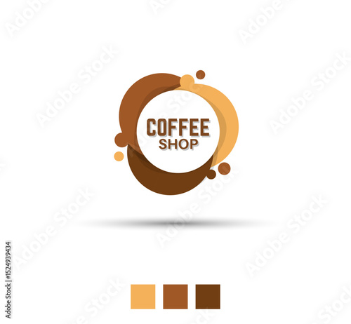 Modern coffee shop vector logo design