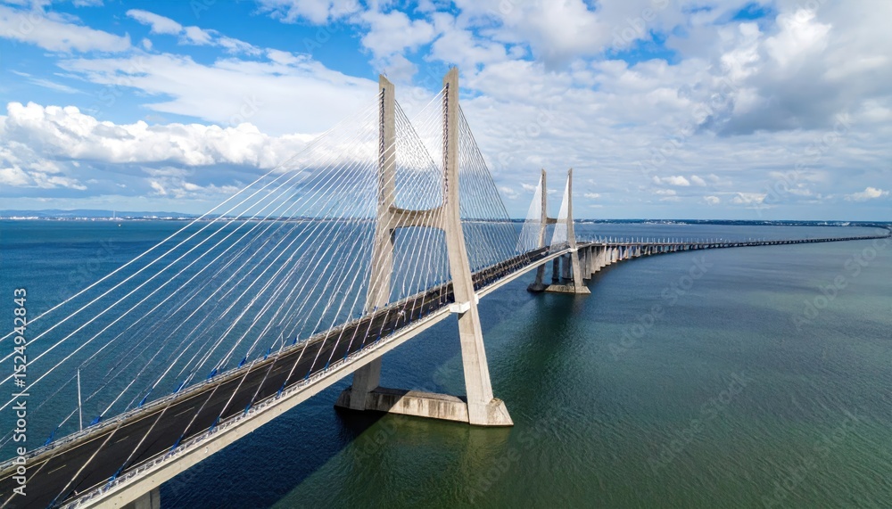 Obraz premium Vasco da Gama Bridge: A Modern Marvel in Lisbon