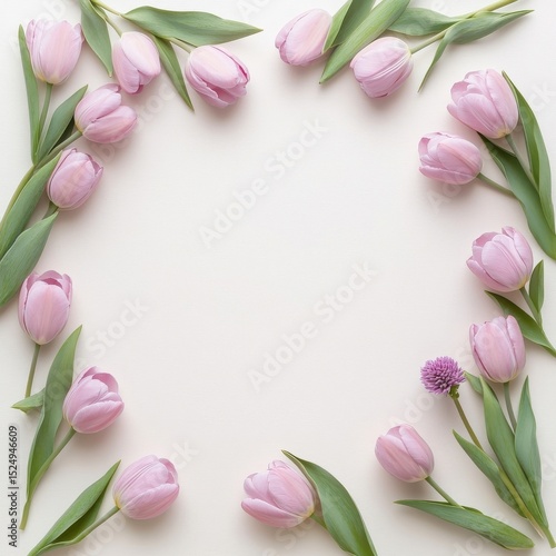 Wallpaper Mural Purple tulips forming a decorative frame, isolate on white background. Torontodigital.ca