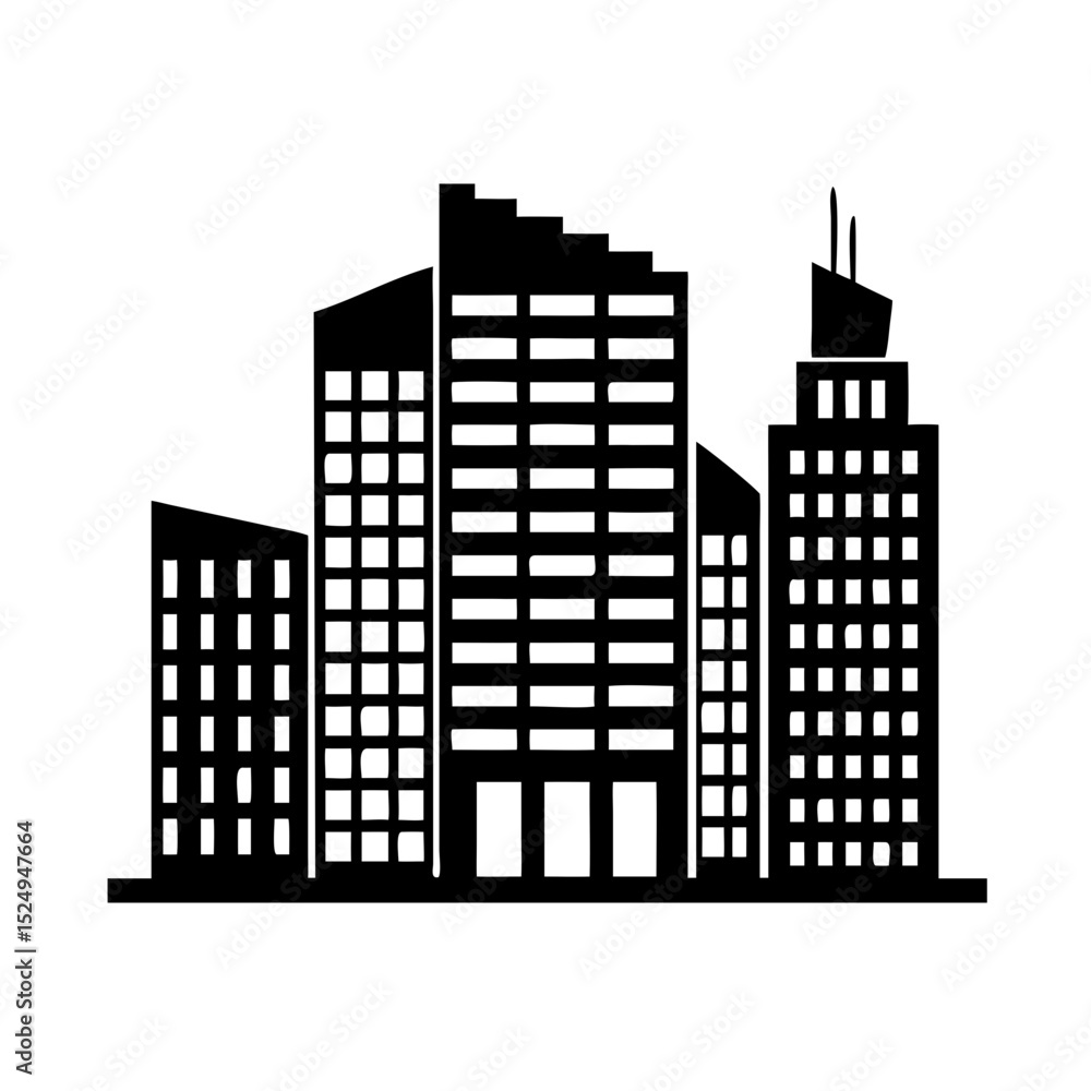 Fototapeta premium city buildings vector illustration