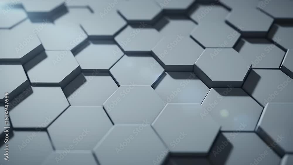 Abstract geometric pattern of light gray hexagons