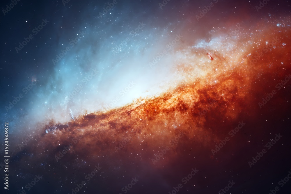 Fototapeta premium Spiral Galaxy in Deep Space with Bright Core