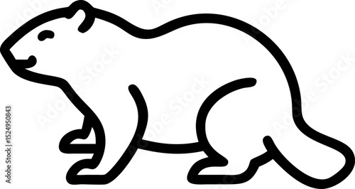 beaver vector art on withe background