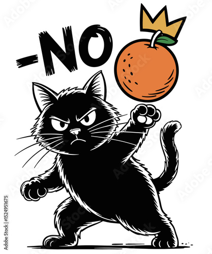 No Kings in America Black Cat Funny Political Meme