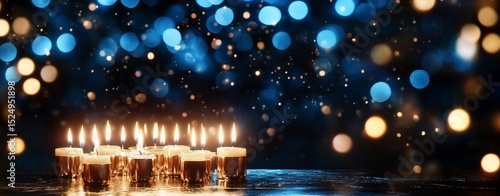 Warm Flickering Candlelight Illuminates a Serene Setting at Dusk With Soft Bo...