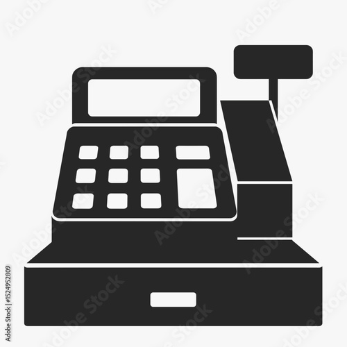 Vintage cash register in classic design on white background  