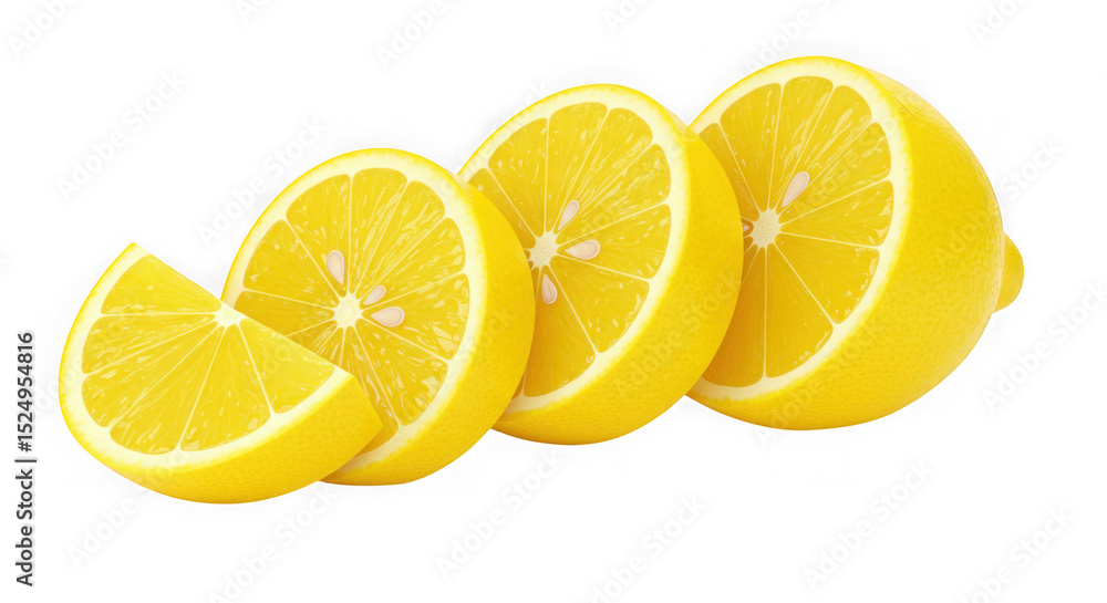 Fototapeta premium Vibrant Lemon Slices: Juicy Citrus Fruit Photography