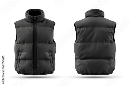 Sleeveless jacket with padded design looks modern