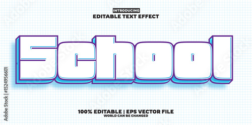 New School editable text effect in new modern trend style