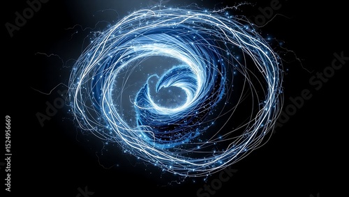 Abstract blue energy vortex background image