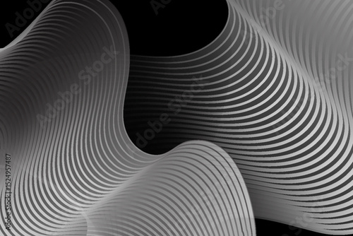 Black dynamic flowing wave blend line abstract background