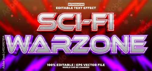 Sci-fi warzone editable text effect in new modern trend style