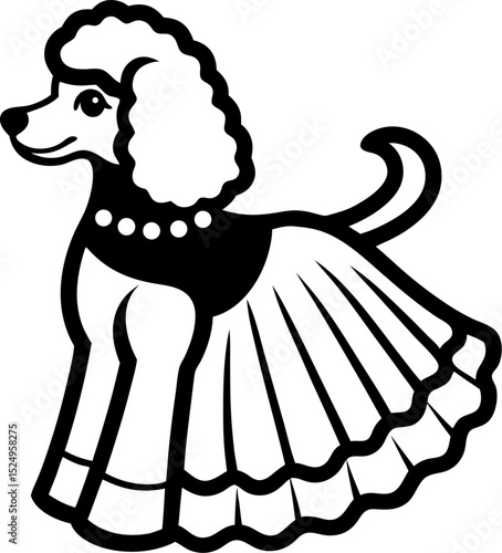 Poodle skirt vector  white background 