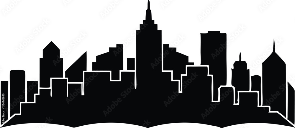 Obraz premium skyline silhouette vector icon