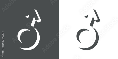 Logo símbolo hombre en perspectiva 3d y espacio negativo 
