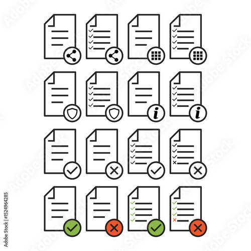 Set of in compliance icon sign, company passed inspection symbol, complete checkmark vector .