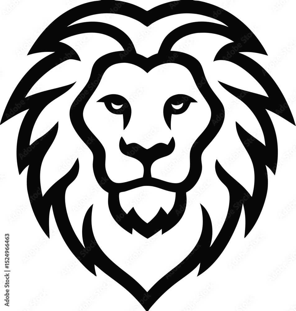Naklejka premium Lion Icon for Strength and Courage Design