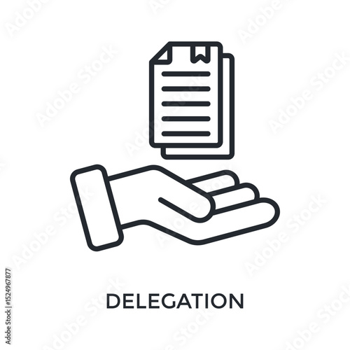Delegation Icon Outline Style. Vector Illustration For Graphic Design