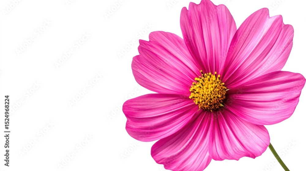 Vibrant Pink Cosmos Flower on White Background Vibrant Pink Cosmos Flower on White Background