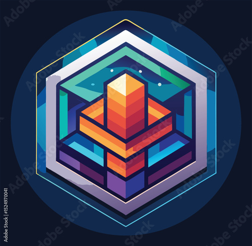 Modern Blockchain Technology Logo Design-Version 3

