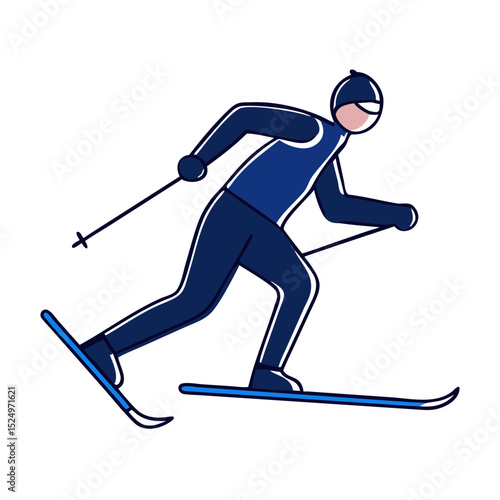 A cross-country skier illustration, suitable for websites or blogs discussing winter sports, fitness, or outdoor activities.