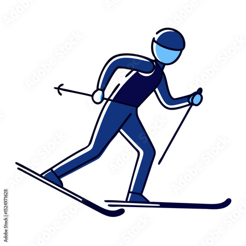 A cross-country skier illustration, suitable for websites or blogs discussing winter sports, fitness, or outdoor activities.