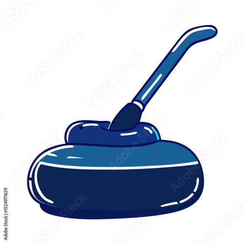 This dark blue and light blue outlined curling stone icon is ideal for winter sports blogs, curling club websites, or Olympic game promotions.

