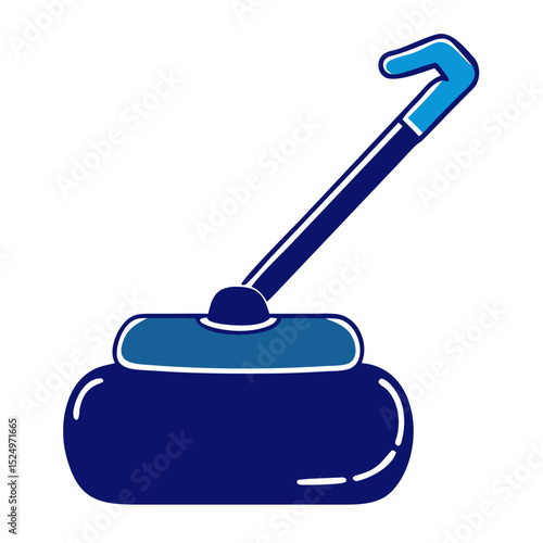 This dark blue and light blue outlined curling stone icon is ideal for winter sports blogs, curling club websites, or Olympic game promotions.

