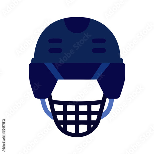 A blue ice hockey helmet with a full cage. Useful for websites or blogs about ice hockey, sports safety, equipment, or winter games.