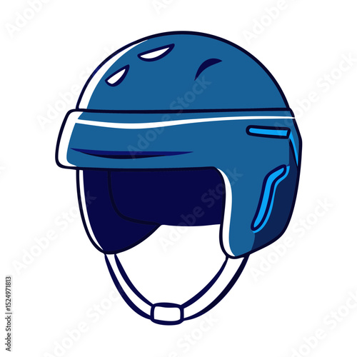 A blue ice hockey helmet with a full cage. Useful for websites or blogs about ice hockey, sports safety, equipment, or winter games.
