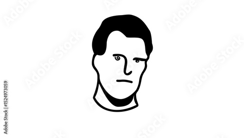 hopeless face, black isolated silhouette