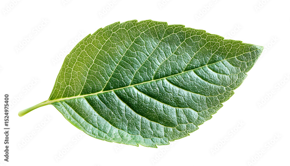 Obraz premium small green leaf isolated on white background botany leaf