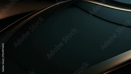 Abstract dark background with smooth curves and metallic accents  