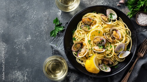 Delicious Spaghetti Vongole With White Wine and Lemon