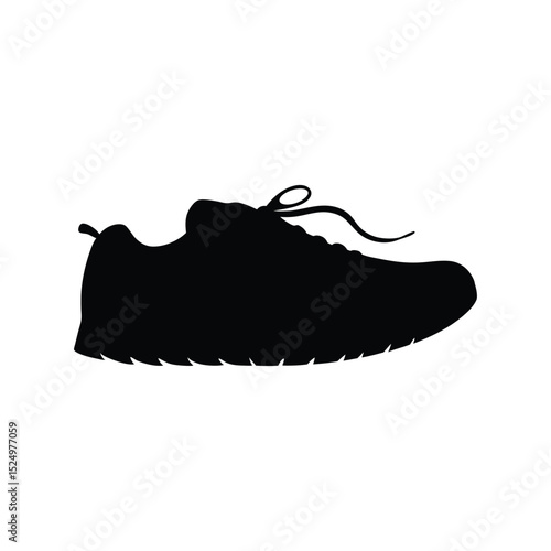 Silhouette of keds shoe isolated on white background