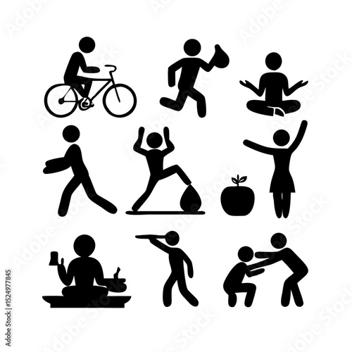 yoga icons set