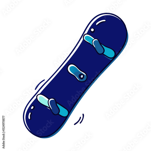 A dark blue snowboard with light blue bindings, suitable for blogs/websites about winter sports, snowboarding, or recreation.
