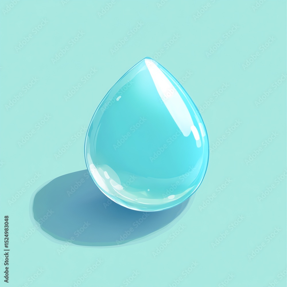 Single Teal Water Drop, Abstract Liquid Design Single Teal Water Drop, Abstract Liquid Design