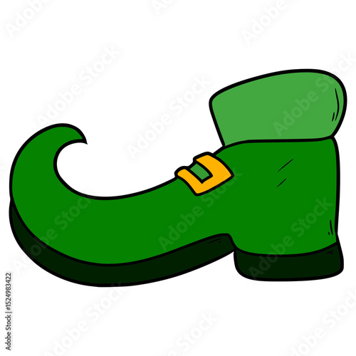 leprechaun shoe illustration hand drawn isolated vector