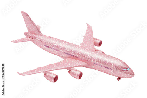 Wallpaper Mural glamorous pink glitter airplane with, isolated on white background, luxury aesthetic, travel concept , Girl style Torontodigital.ca
