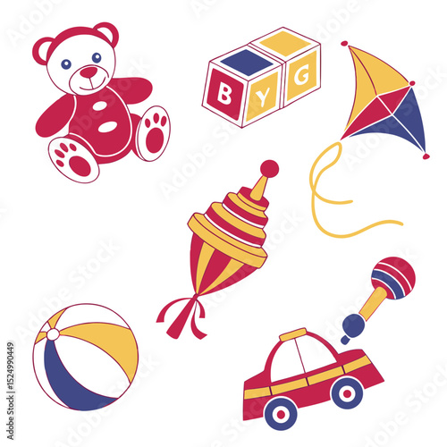Cute collection of classic childrens toys