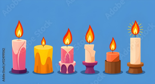 Candle illustration vector, Candle flame icon, Burning candle clipart, Candle with wax vector, Aromatherapy candle drawing, Scented candle icon, Candlelight vector, Decorative candle art, Candle silho