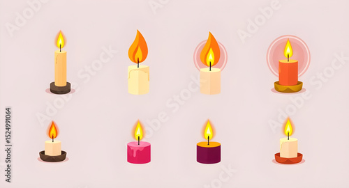 Candle illustration vector, Candle flame icon, Burning candle clipart, Candle with wax vector, Aromatherapy candle drawing, Scented candle icon, Candlelight vector, Decorative candle art, Candle silho