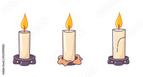 Candle illustration vector, Candle flame icon, Burning candle clipart, Candle with wax vector, Aromatherapy candle drawing, Scented candle icon, Candlelight vector, Decorative candle art, Candle silho