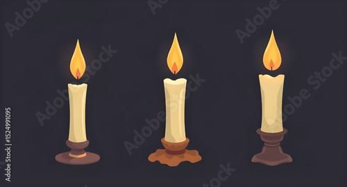 Candle illustration vector, Candle flame icon, Burning candle clipart, Candle with wax vector, Aromatherapy candle drawing, Scented candle icon, Candlelight vector, Decorative candle art, Candle silho
